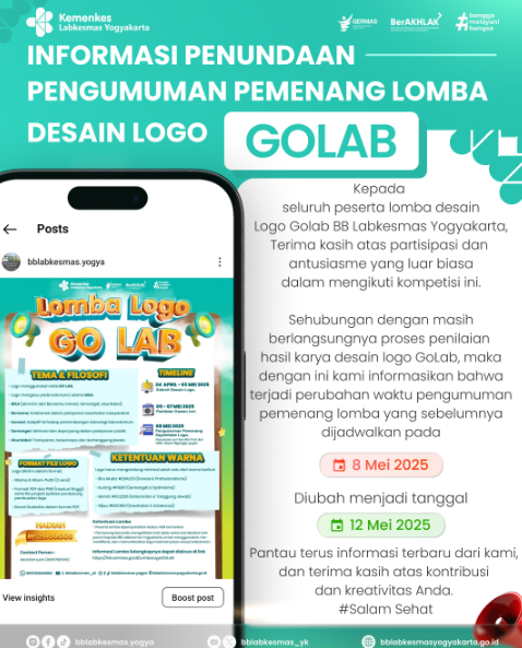 Informasi Penundaan Pengumuman Pemenang Desain Logo GO LAB