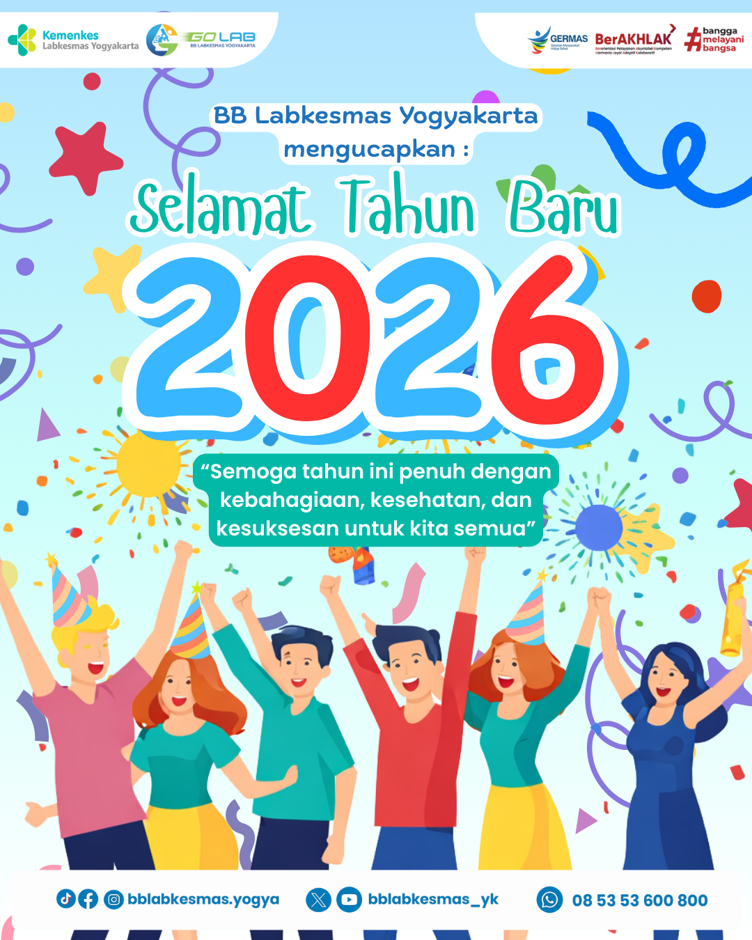 BB Labkesmas Yogyakarta mengucapkan Selamat Tahun Baru 2026