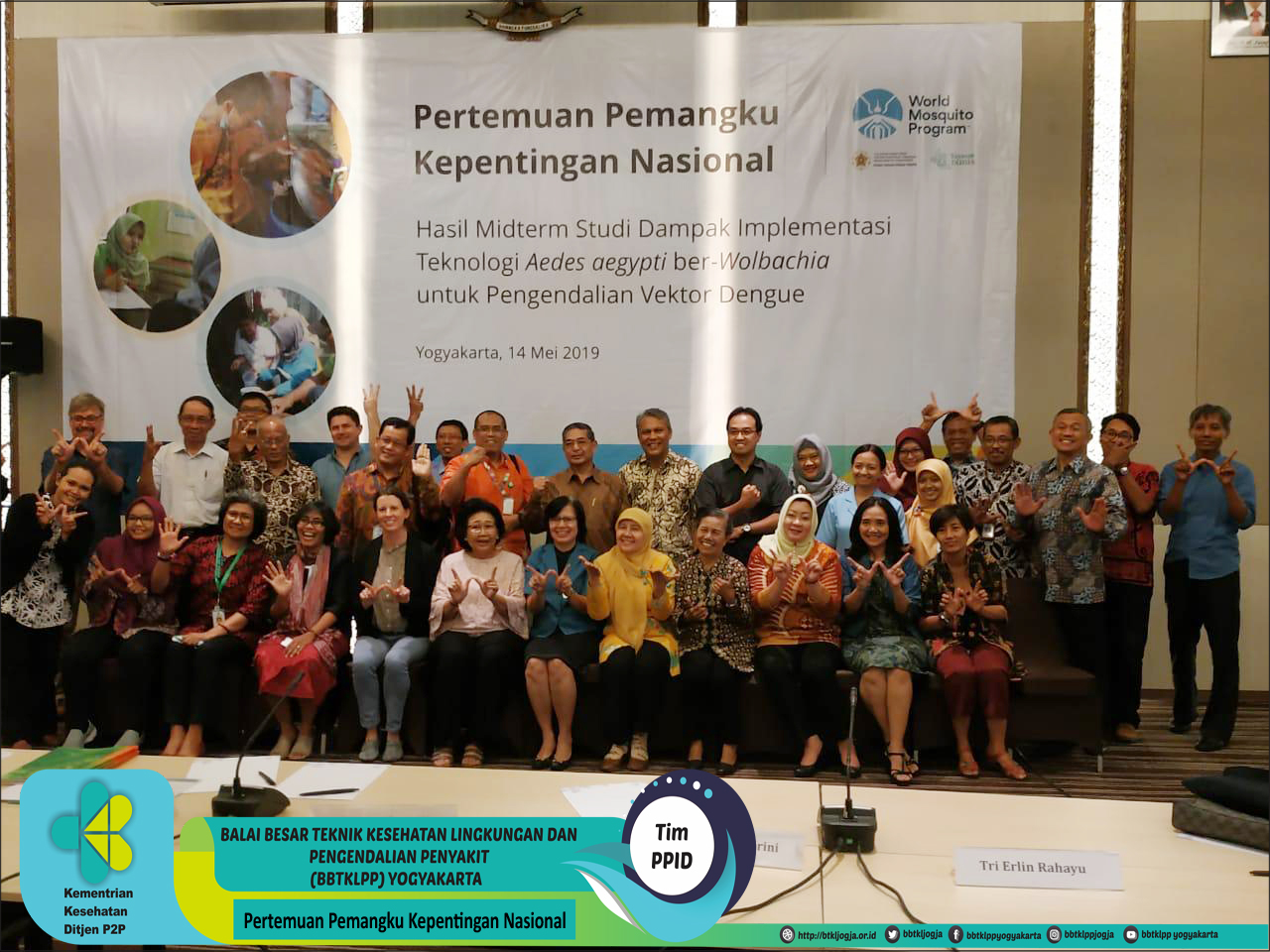 Pertemuan Pemangku Kepentingan Nasional Hasil Midterm Study Dampak Implementasi Teknology Aedes Aegypti Ber Wolbachia untuk Pengendalian Vektor Dengue, di Grand Aston Yogyakarta