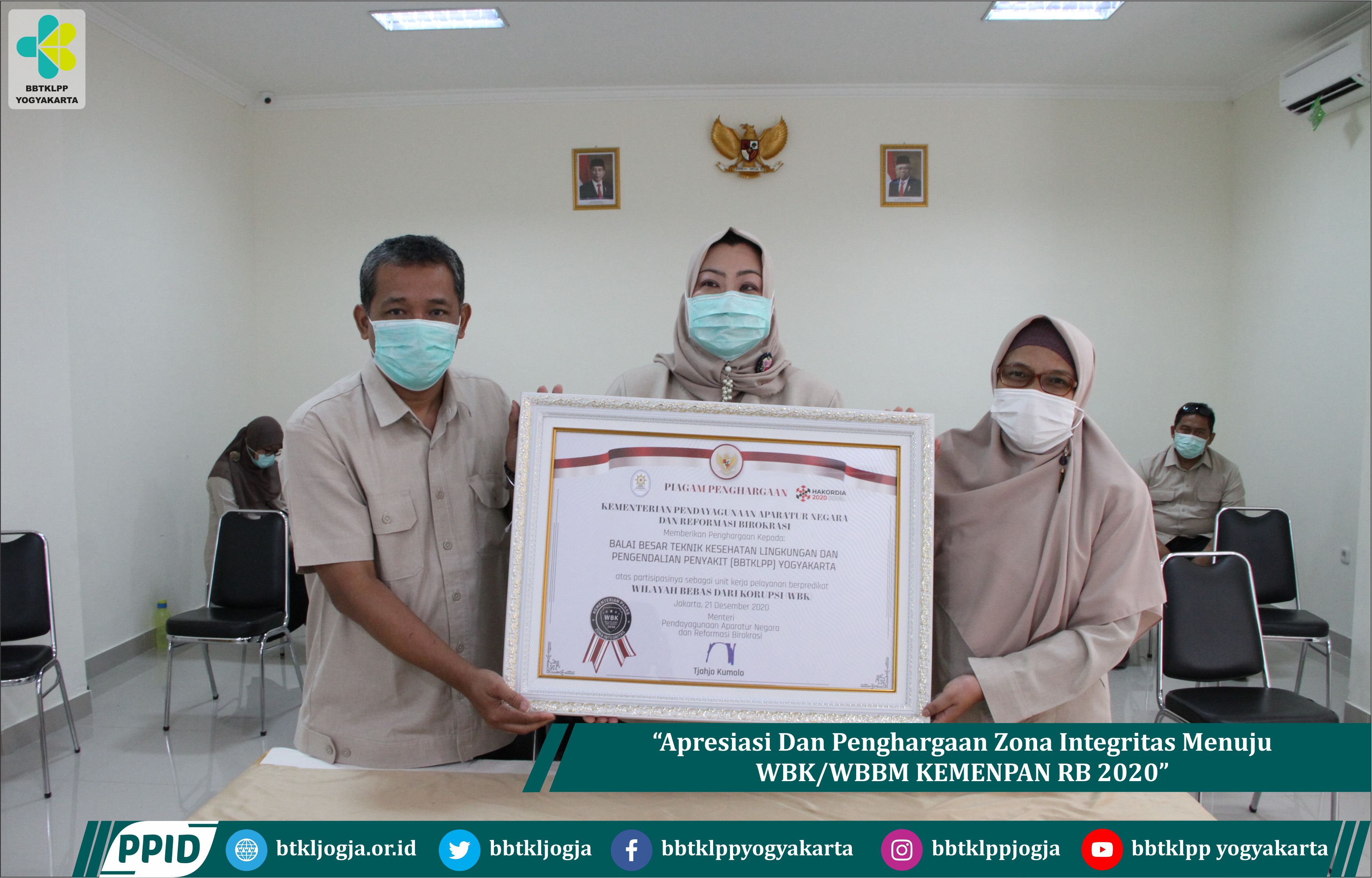 Apresiasi Dan Penghargaan Zona Integritas Menuju WBK/WBBM Kemenpan RB 2020