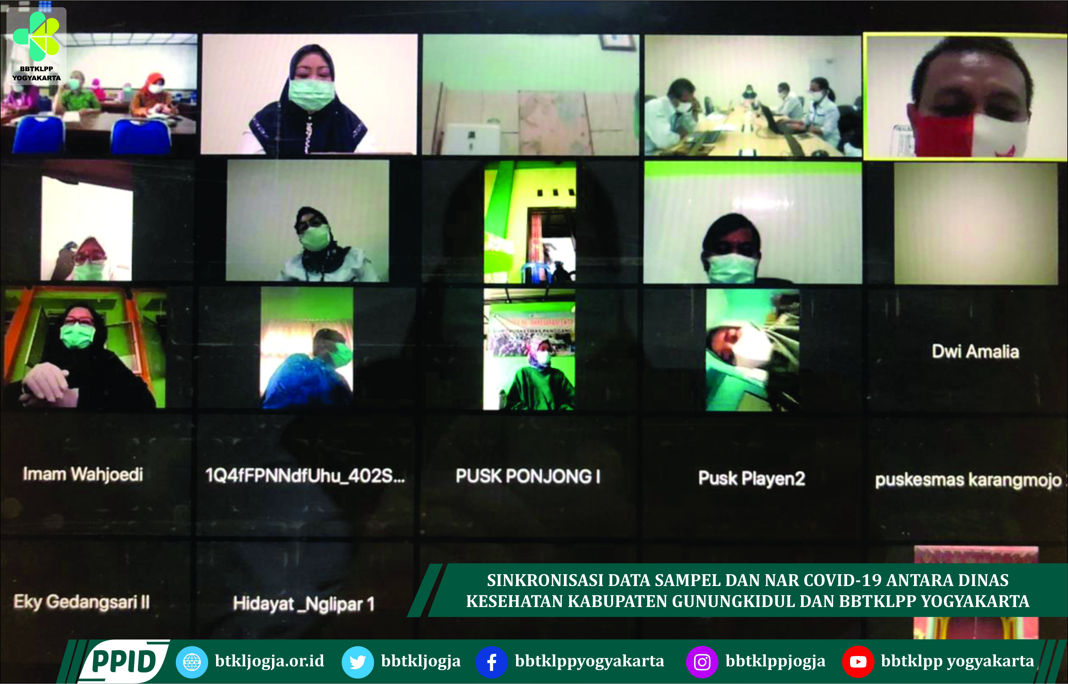 Sinkronisasi Data Sampel dan NAR Covid-19 antara Dinas Kesehatan Kabupaten Gunungkidul dan BBTKLPP Yogyakarta