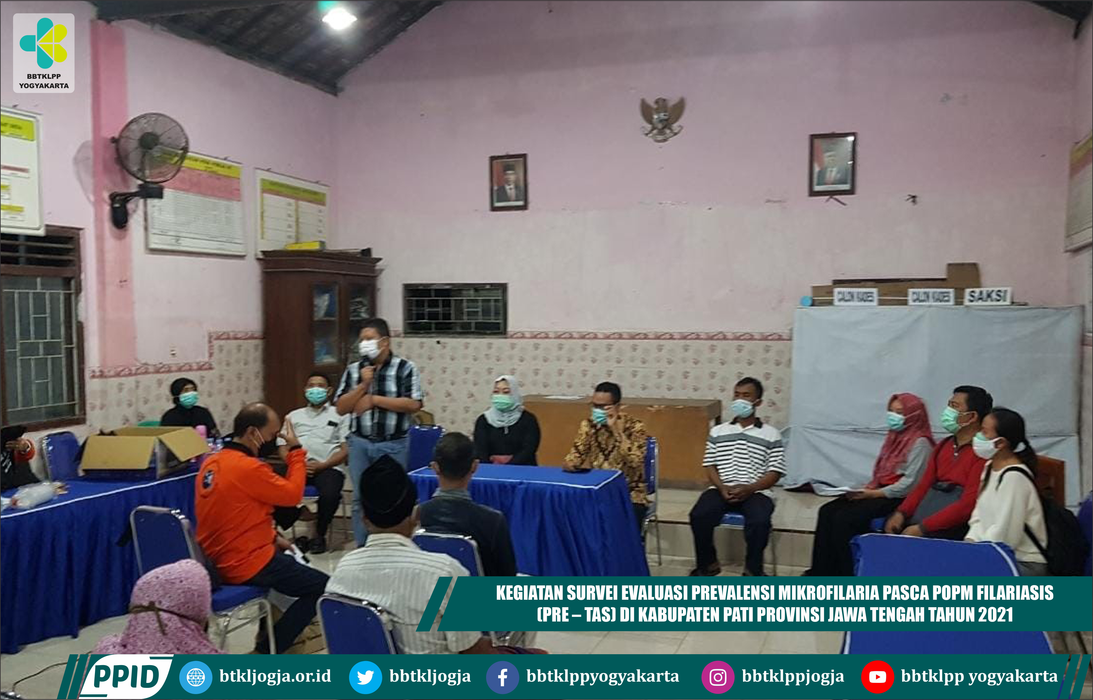 Kegiatan Survei Evaluasi Prevalensi Mikrofilaria Pasca Popm Filariasis (Pre – Tas) Di Kabupaten Pati Provinsi Jawa Tengah Tahun 2021