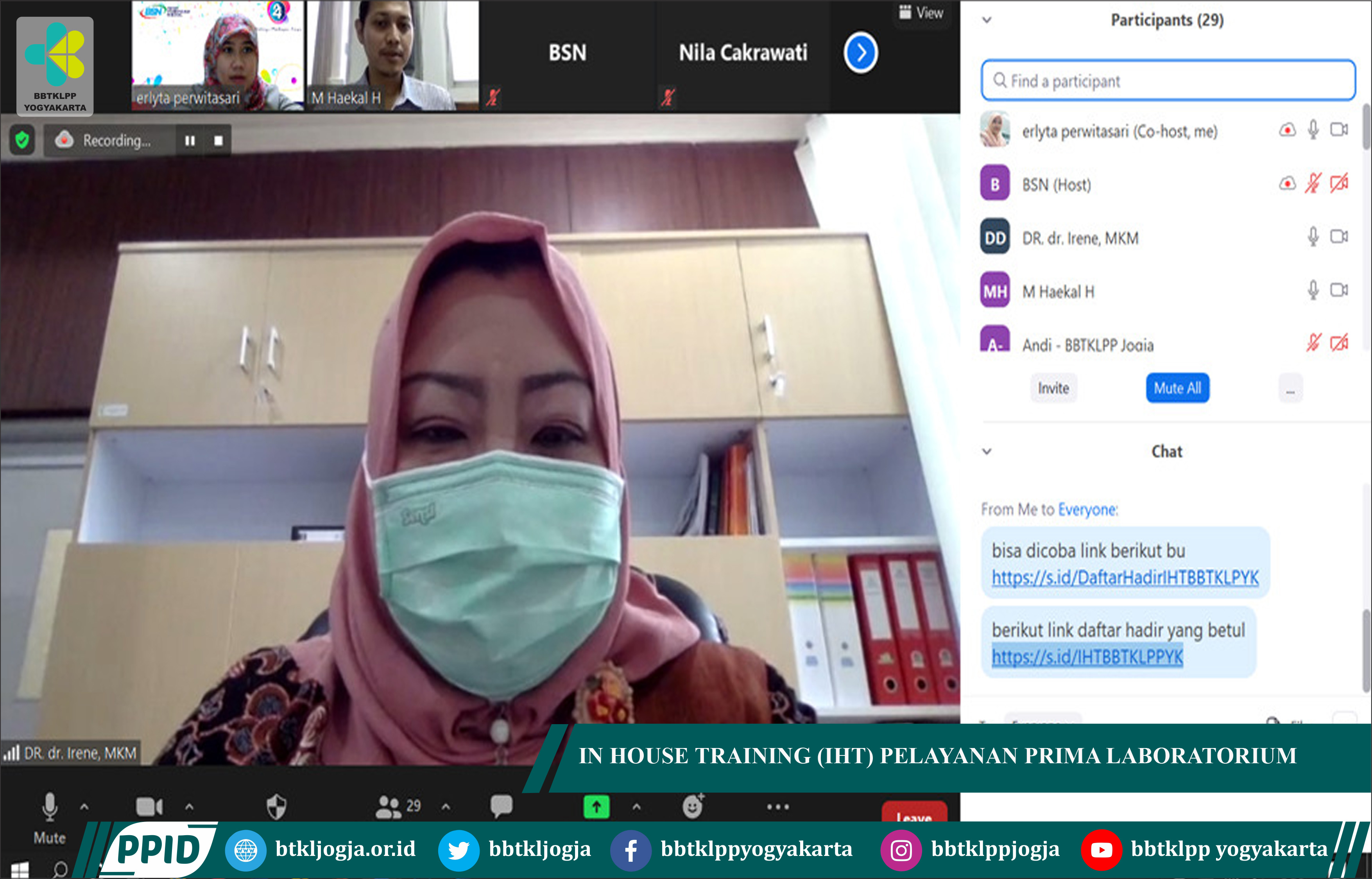In House Training (IHT) Pelayanan Prima Laboratorium