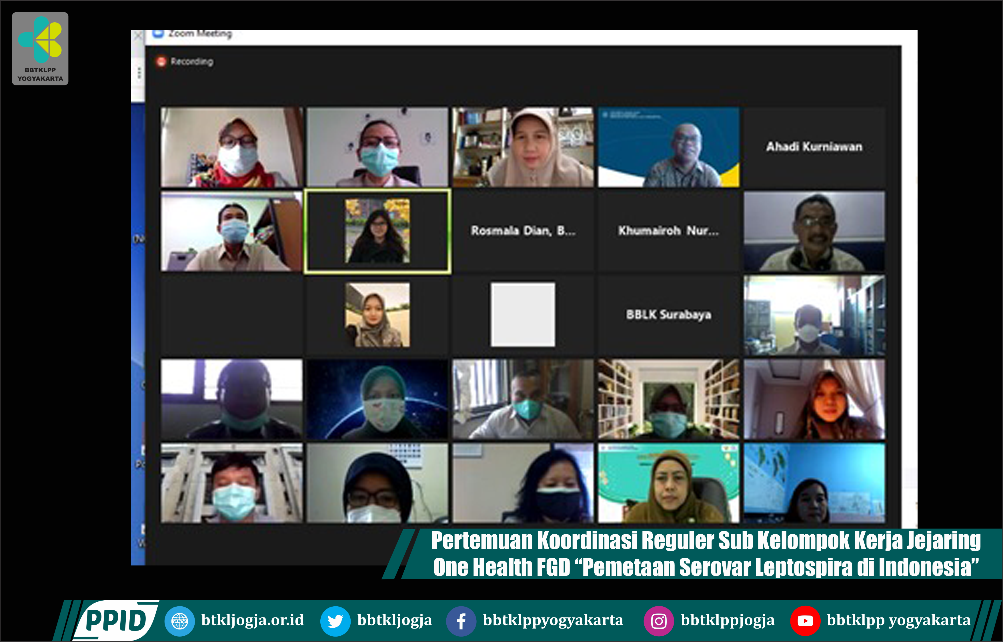Pertemuan Koordinasi Reguler Sub Kelompok Kerja Jejaring One Health FGD “Pemetaan Serovar Leptospira di Indonesia”