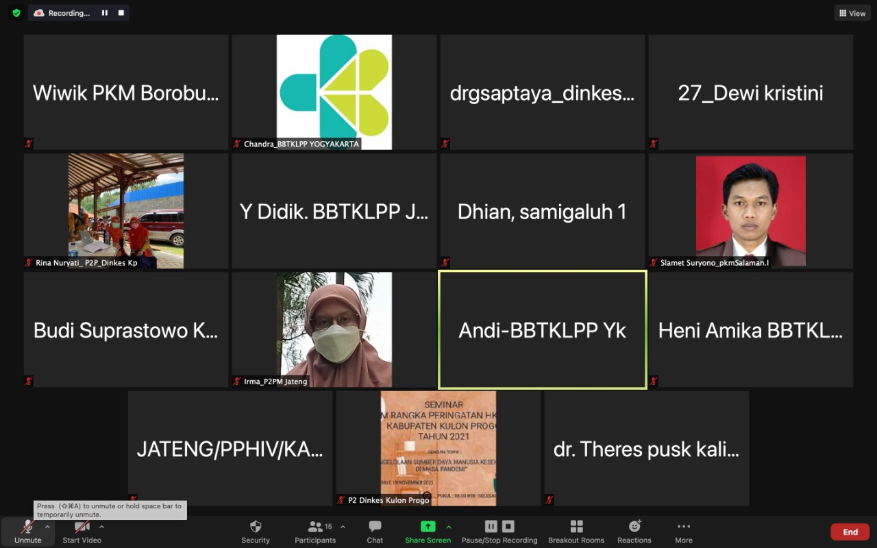 Diskusi Daring Malaria antara Kabupaten Kulon Progo dan Kabupaten Magelang