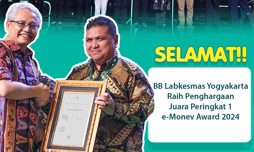 BB Labkesmas Yogyakarta Raih Penghargaan Juara Peringkat 1 e-Monev Award 2024